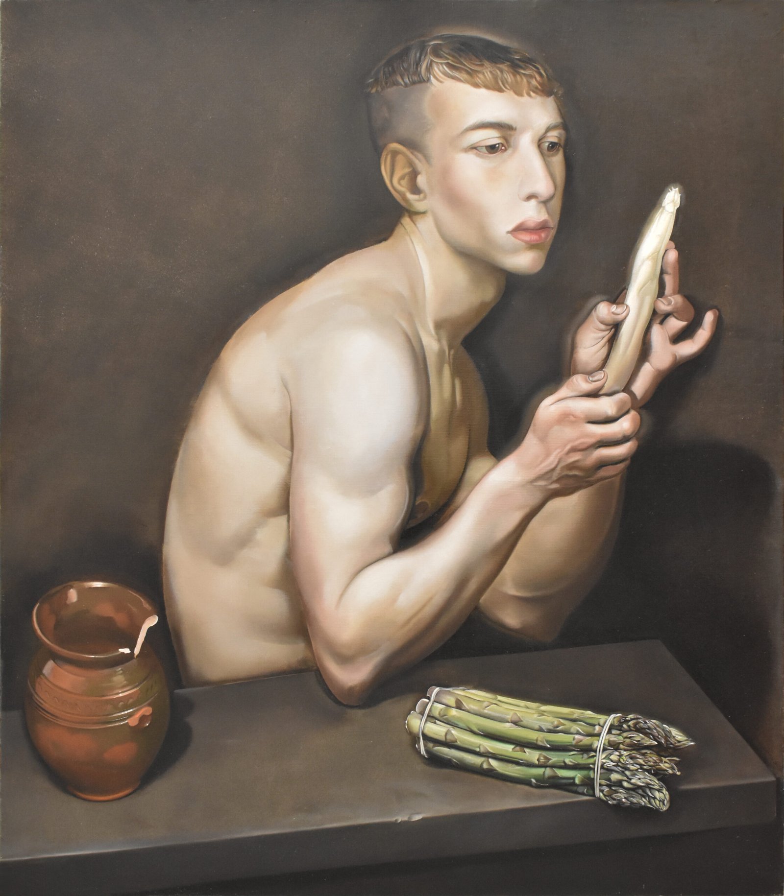 Obraz Michała Żądły pt. Asparagus season, olej na płótnie, 80 x 70 cm, 2023