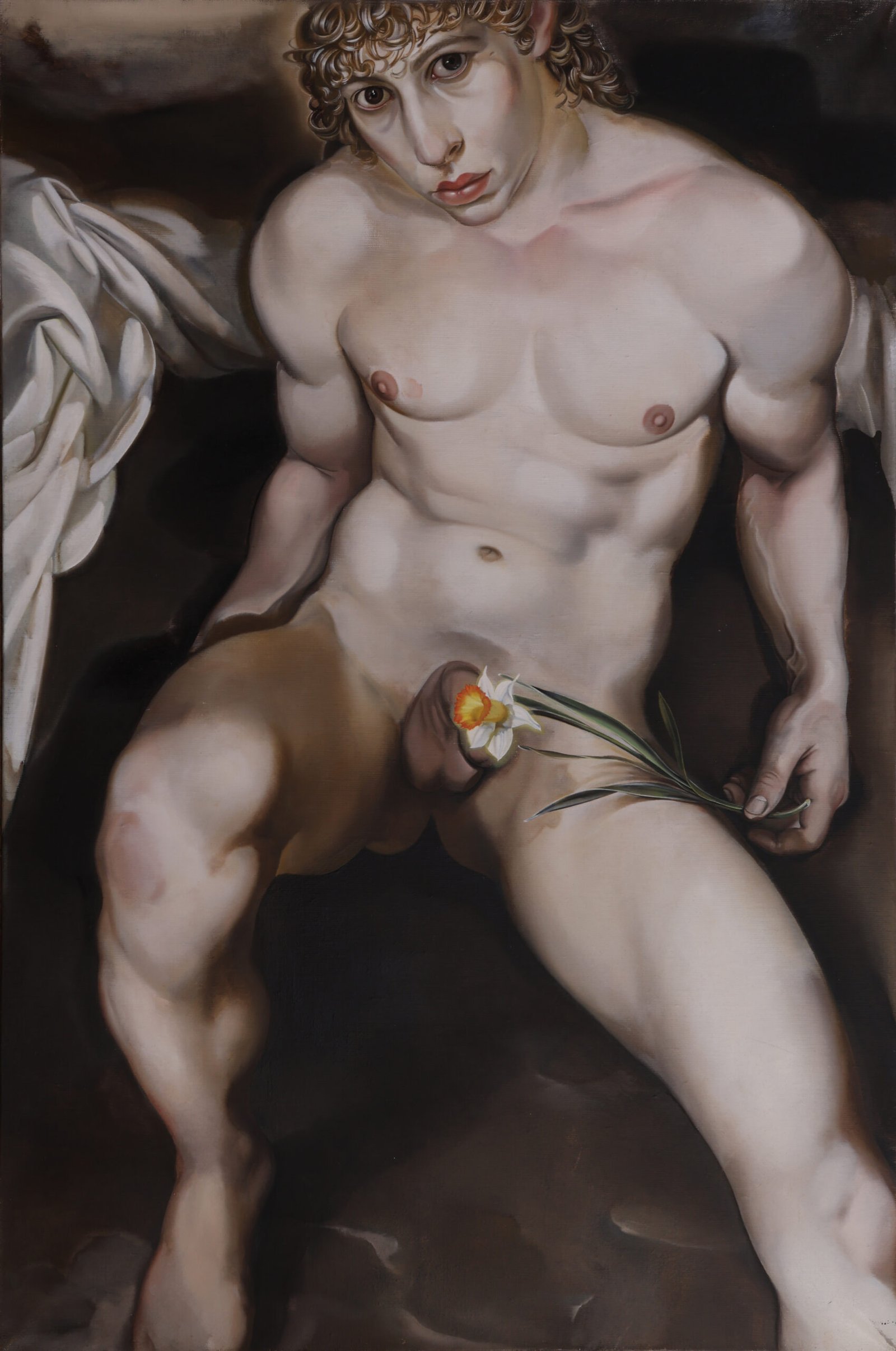 Obraz Michała Żądły pt. Narcyz, olej na płótnie, 90 x 60 cm, 2023